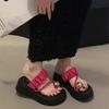 Slippers women's summer outer wear 2025 new thick-soled high-end feeling seaside beach beautiful French with skirt sandals