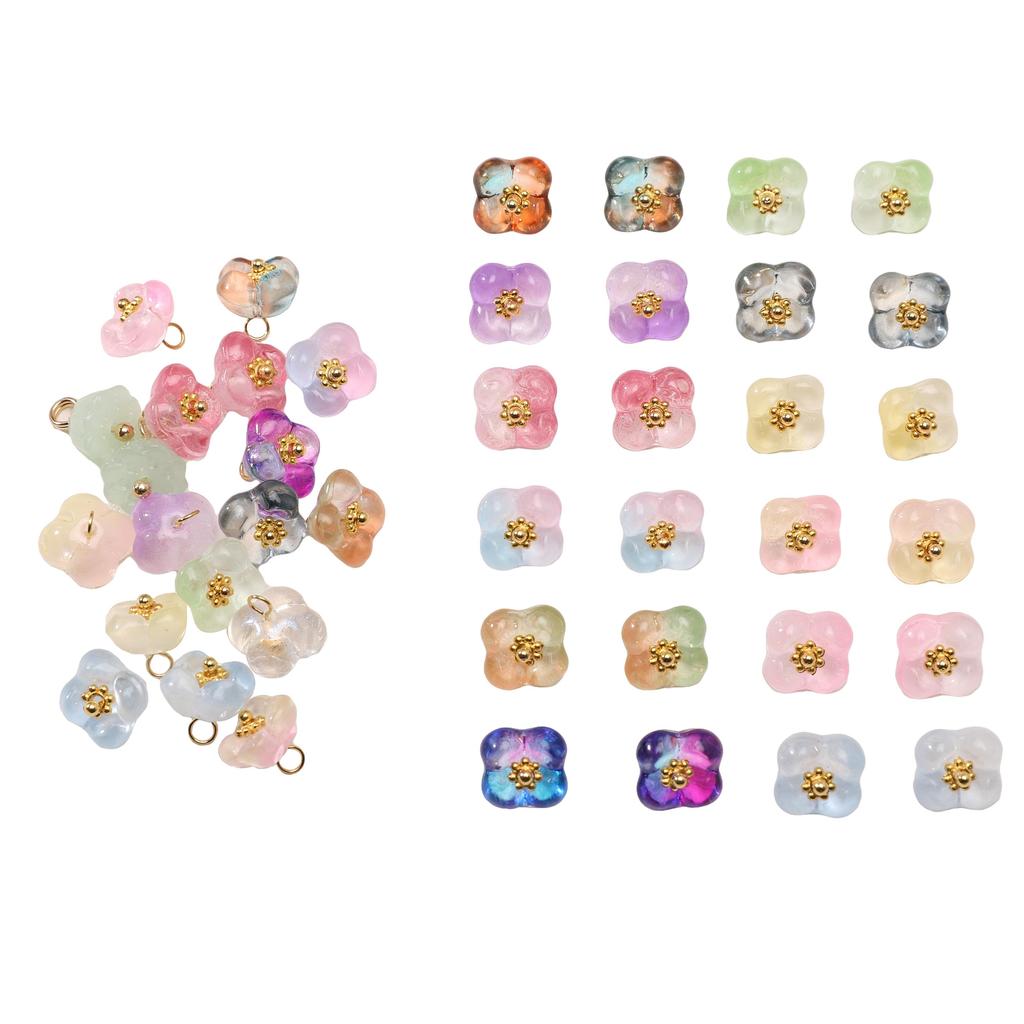 5 Pezzi Perline di Vetro Ciondoli Fiore Per Braccialetti Collane Fai da Te Creazione Gioielli