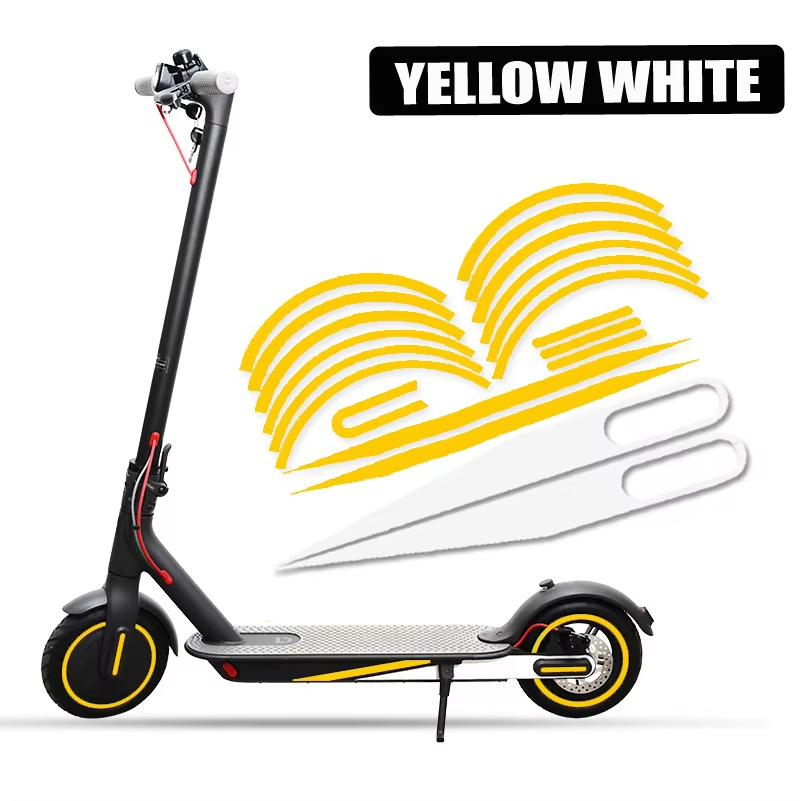 Adesivi di Avvertimento Impermeabili Striscia Riflettente Protettiva per Mozzo Ruota Per Parti Scooter Elettrico Xiaomi M365/Pro 1s Pro 2
