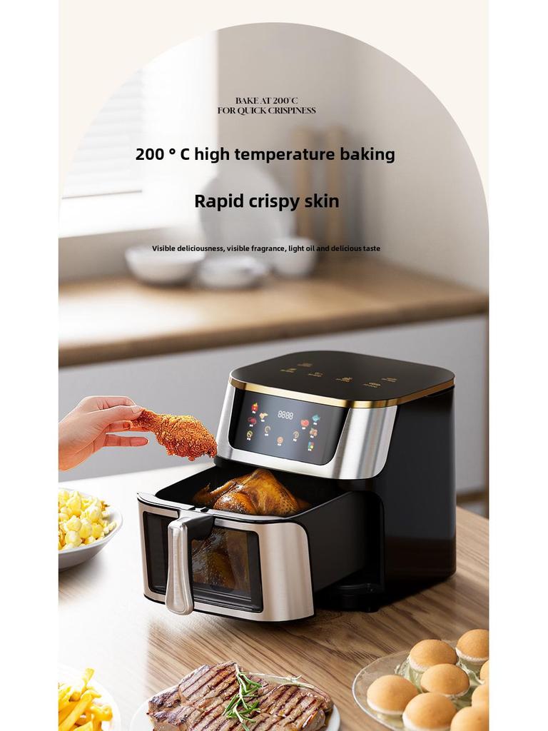 Smart Stainless Steel Air Fryer with Visual Display - Large Capacity, US Standard