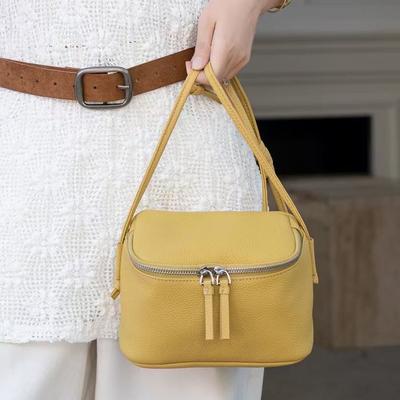 The First Layer of Cowhide Casual Female Student Crossbody Small Bag Versatile Small Fresh Women's Mobile Phone Change Bag Genuine Leather
