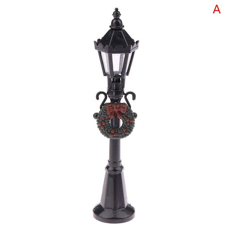 1:12 Dollhouse Miniature Christmas Street Lamp Mini Streetlight Park Decor Toy Doll House Accessories