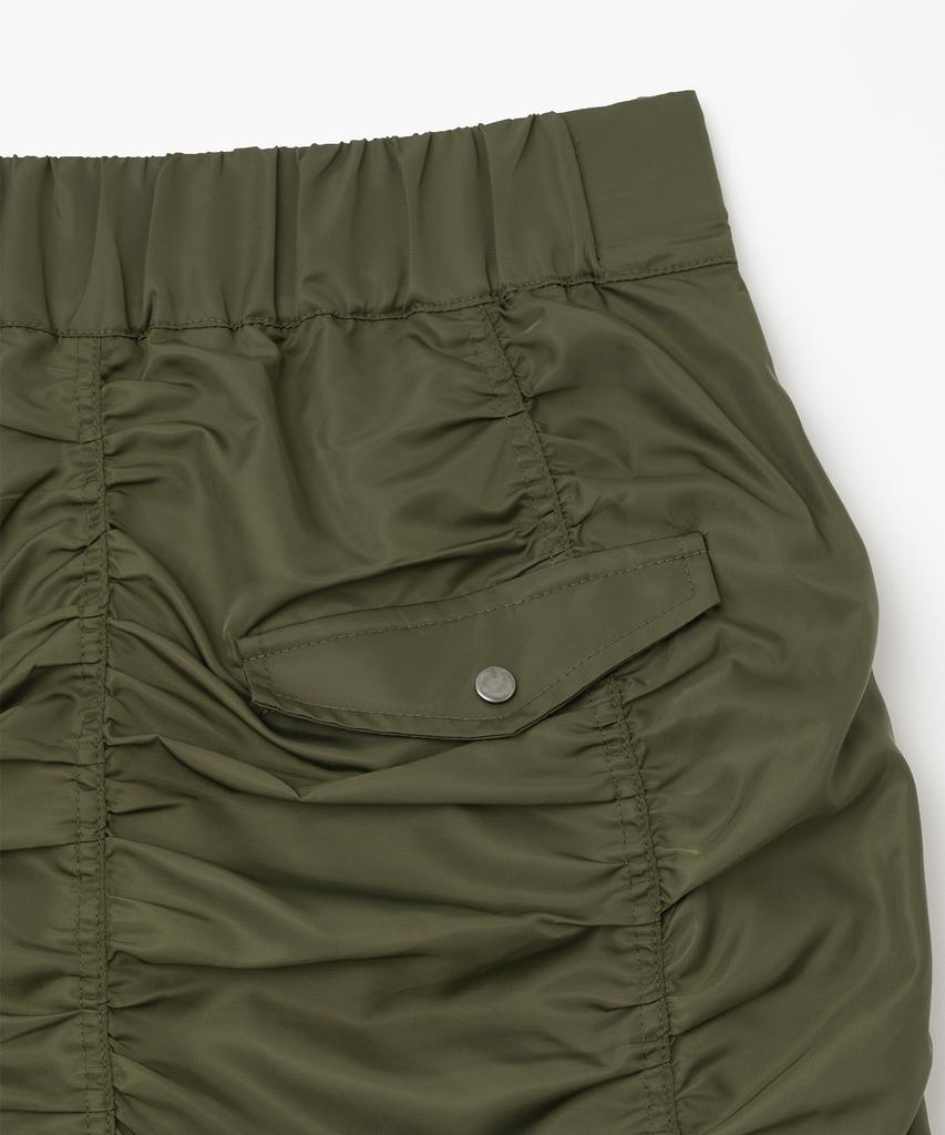 Milo Woman Utility Shirred Zipper Skirt [Khaki]