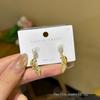 S925 Silver Sparkling Diamond Double Leaf Stud Earrings - Women's Mori Style, Versatile Fashionable INS Jewelry