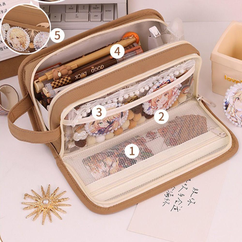 Portable Pencil Case Five-layer Stationery Bag New Stationery Organizer Student