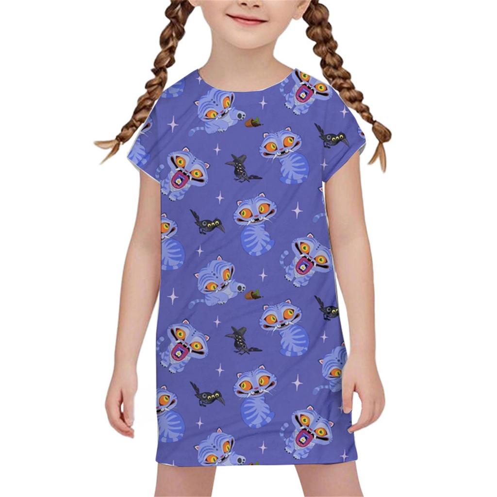 DZ Style Demon Hunter Girl Anime Nightgown – Hot-Selling Cartoon Print Dress