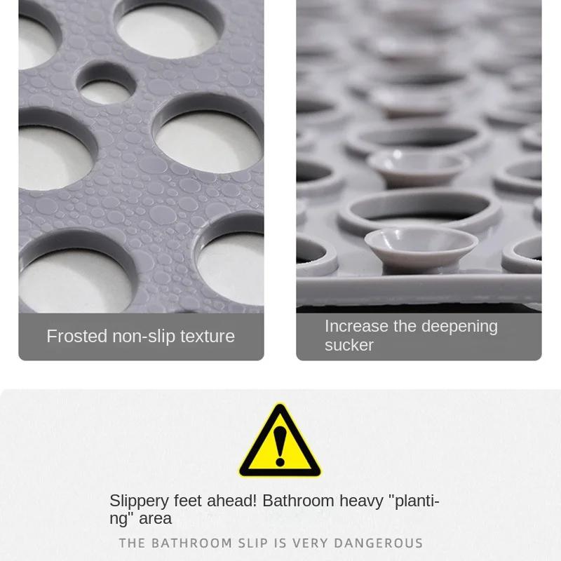 TPE Badezimmer rutschfeste Matte Rundes Loch Wasserleck mit Saugnapf rutschfeste Matte Badefußmatte