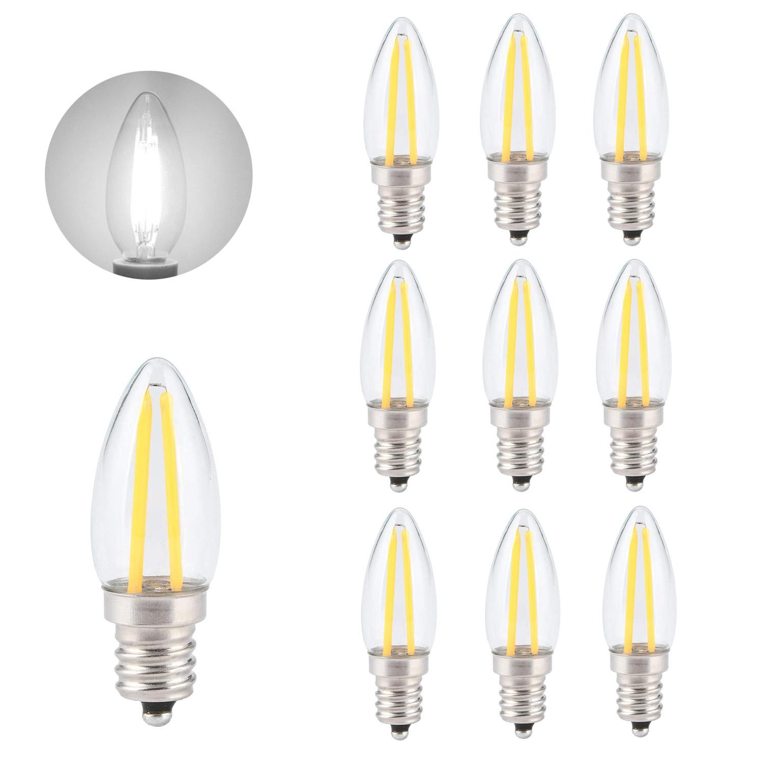 10 gab. VINTAGE E12 LED kvēldiega