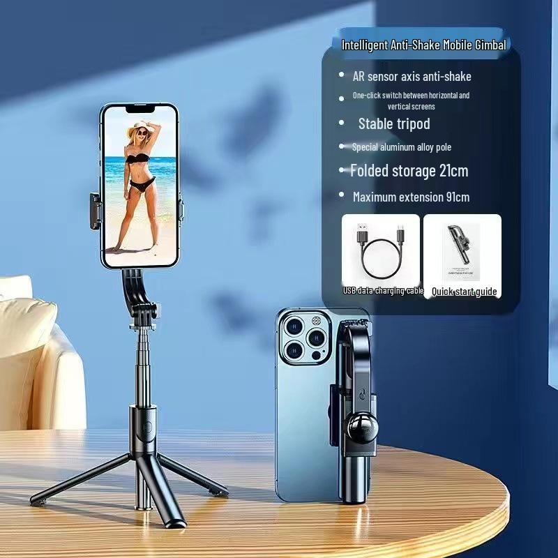 Handheld Multifunctional Mobile Gimbal Stabilizer and Selfie Stick with Tripod for Anti-Shake Live Streaming