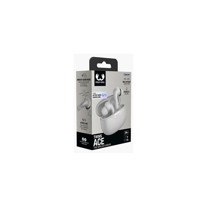 Ecouteurs Fresh'n Rebel True Wireless avec suppression active du bruit hybride - Gris Clair