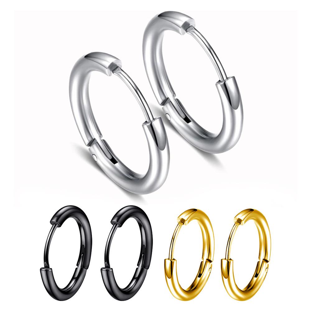 Trendy Stainless Steel Earrings: Simple Ear Studs & Hoops with a High-End Feel