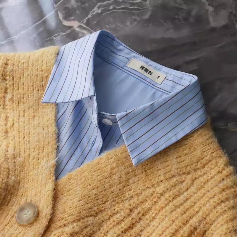 Elegant Autumn Fake Collar Women Fake Half Shirt Woman Stripe False Collar Shirt Detachable Collars Ladies Removable Nep Kraagie