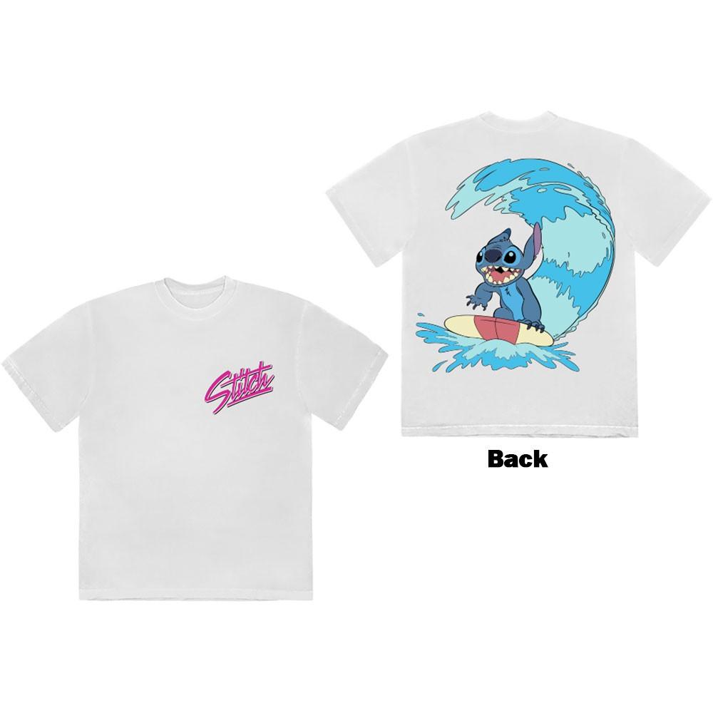 Unisex TShirt Stitch Surf (White) (Back Print) (Medium) S