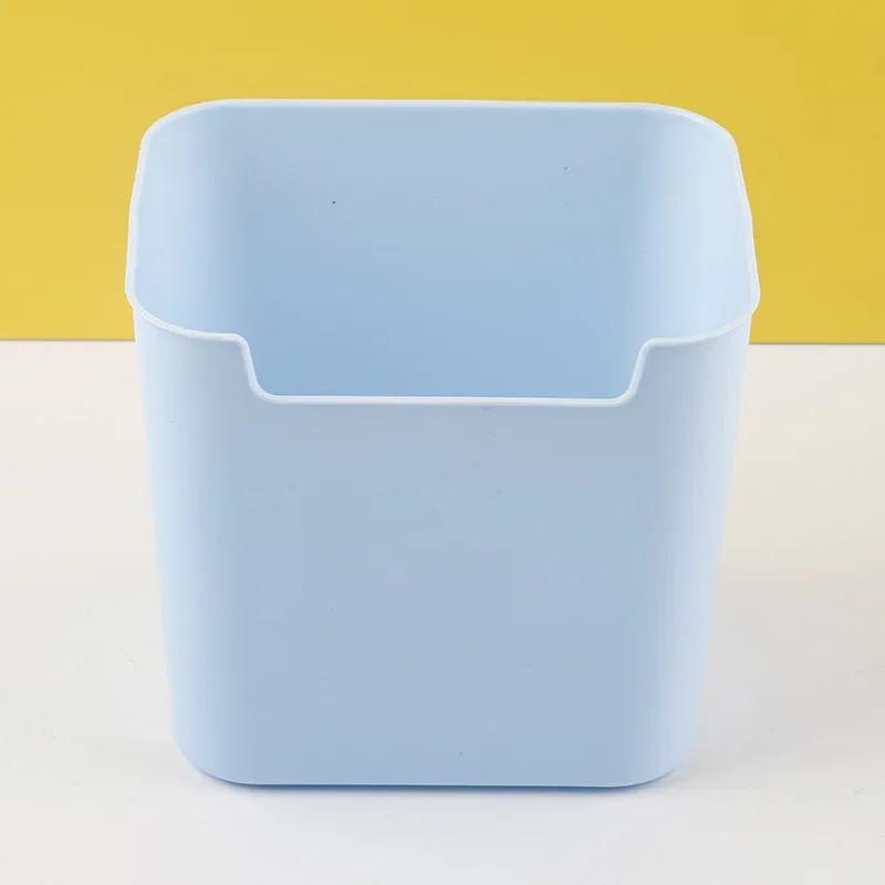 1 Piece Simplicity Stationery Organizer Creative Design Solid Color Pen Holder Large Capacity Desktop Snacks Pencil Storage Box