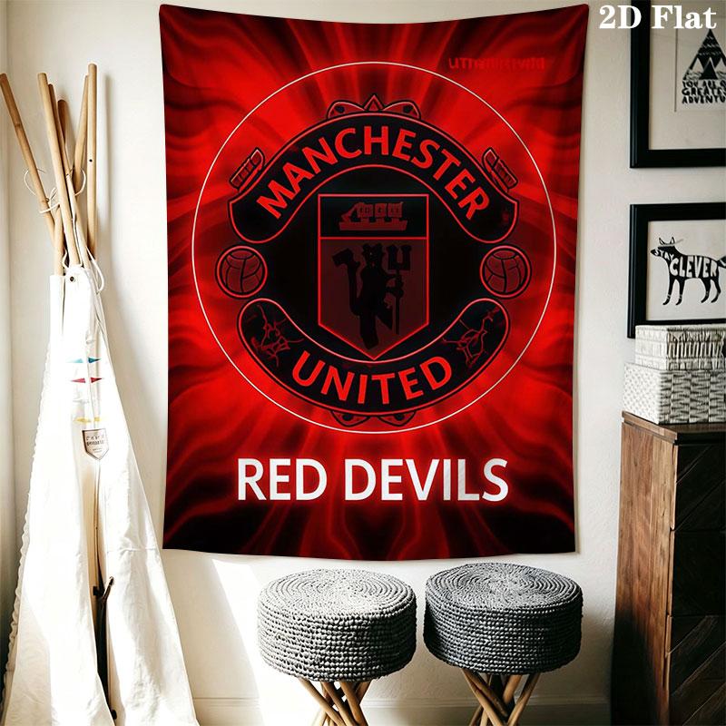 Man Utd K Wall Hanging Printed Fabric Blanket Decorative Tapestries for Bedroom Living Room Home Decor