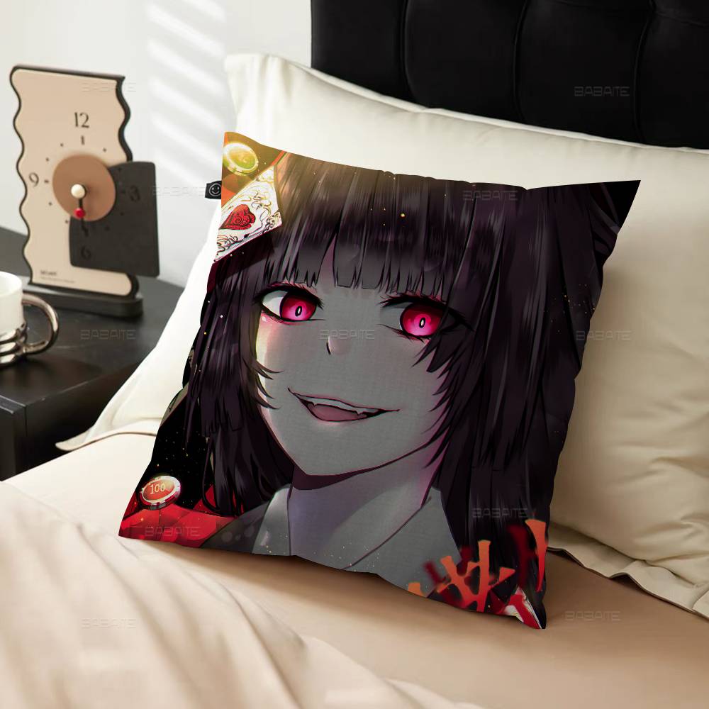 Japanese Manga Kakegurui Pillow Gift Home Office Decoration Bedroom Sofa Car Cushion Cover Case 45X45