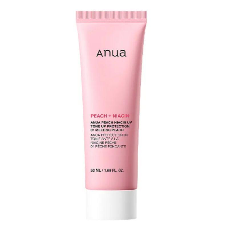 Anua Peach Niacinamide UV Tone-Up Protection Sunscreen SPF50+ PA++++ Brightening Sun Cream 50ml