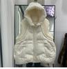 Women's Winter Knitted Duck Down Hooded Vest Sleeveless Warm Coat