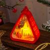 1pc Festival Lamp Xmas Gifts LED Party Scene Props Triangle Lantern Table Ornaments Christmas Mini Snowman Santa Claus