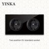 YINKA Tempered Glass 1/2/3/4 Gang 1/2 Way On / Off Wall Light Switch LED Indicator FR EU Standard Universal Home Socket