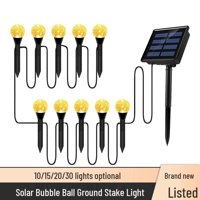 Solar LED Bubble Ball Ground Stake Light - Waterproof, High Brightness Outdoor Lawn & Courtyard Decor