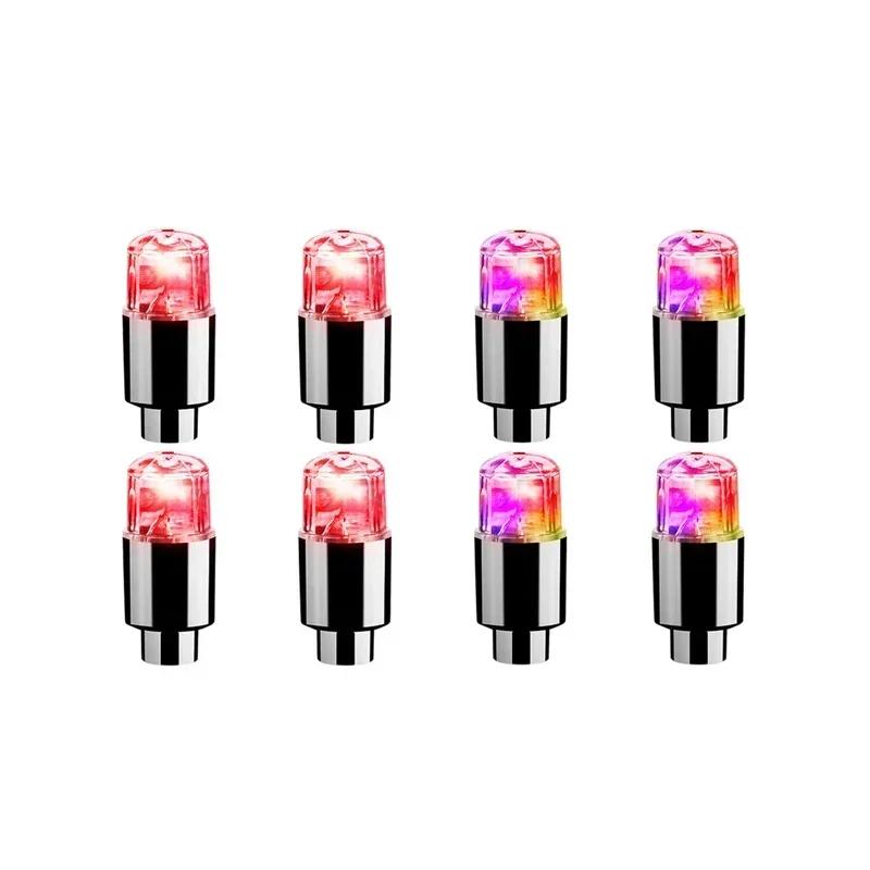 2/4/8Pcs Tire Valve Cap Lights Colorful LED Wheel Light For Car Air Valve Caps Neon Light for Motorcycles Bicycles Auto Exterior
