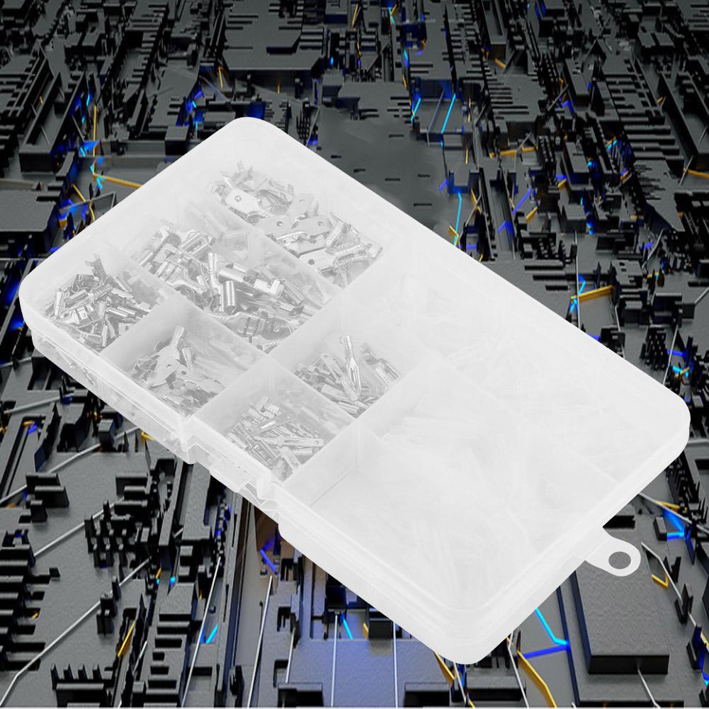 270 STÜCKE Stecker- und Buchsen-Flachsteckverbinder-Crimpverbinder-Set 2,8 mm 4,8 mm 6,3 mm