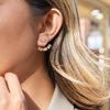 Yori Exquisite Bling Cubic Zirconia Cz Front And Back Earrings New Stainless Steel Delicate Waterproof Jewelry For Women