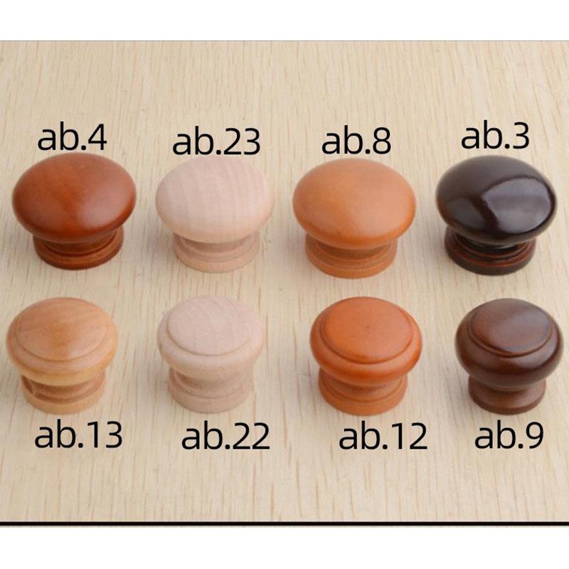 Solid Paulownia Wood Round Drawer & Cabinet Handle