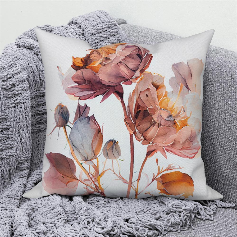 Juste De Coussin Florale D'interconnexion, Décor De Canapé De Maison De Ferme, Jeté De Voiture, Pivoine, Annie, Imprimé