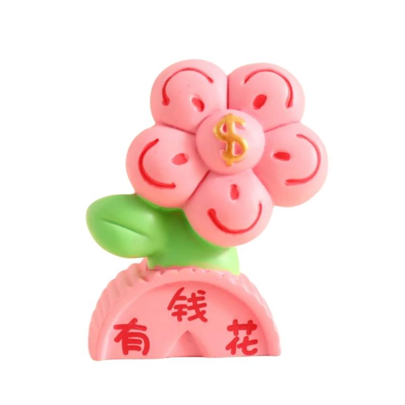 

Cartoon Resins Fortune Plant Miniature Figurine Decoration No Maintenance Needs Perfect For Desk Shelf Or Living Room