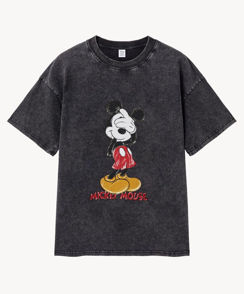 VTWO Vintage Washed Shining _Mickey_ T-Shirt (Black)