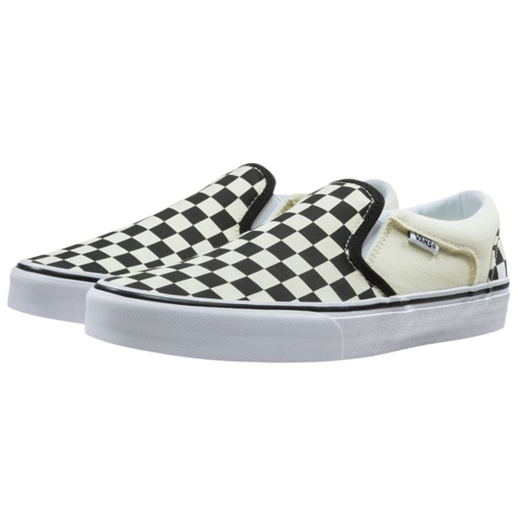 Vans Asher Rutemønstret Unisex Sneakers Krem Svart Naturfarget VN000SEQIPD
