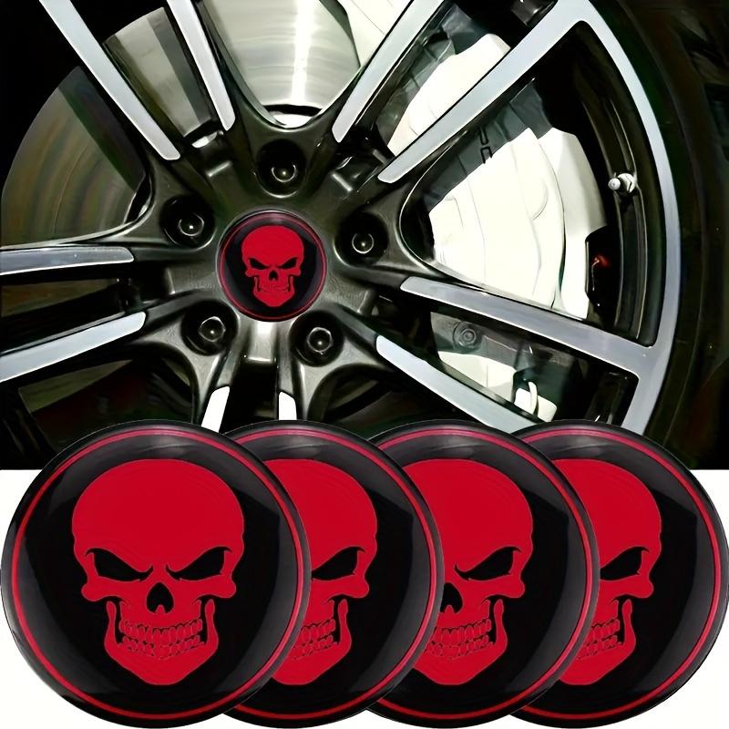 4pcs Skeleton Skull Car Wheel Center Hub Cap Car Wheel Hub 3D Emblem Stickers Cover 56mm