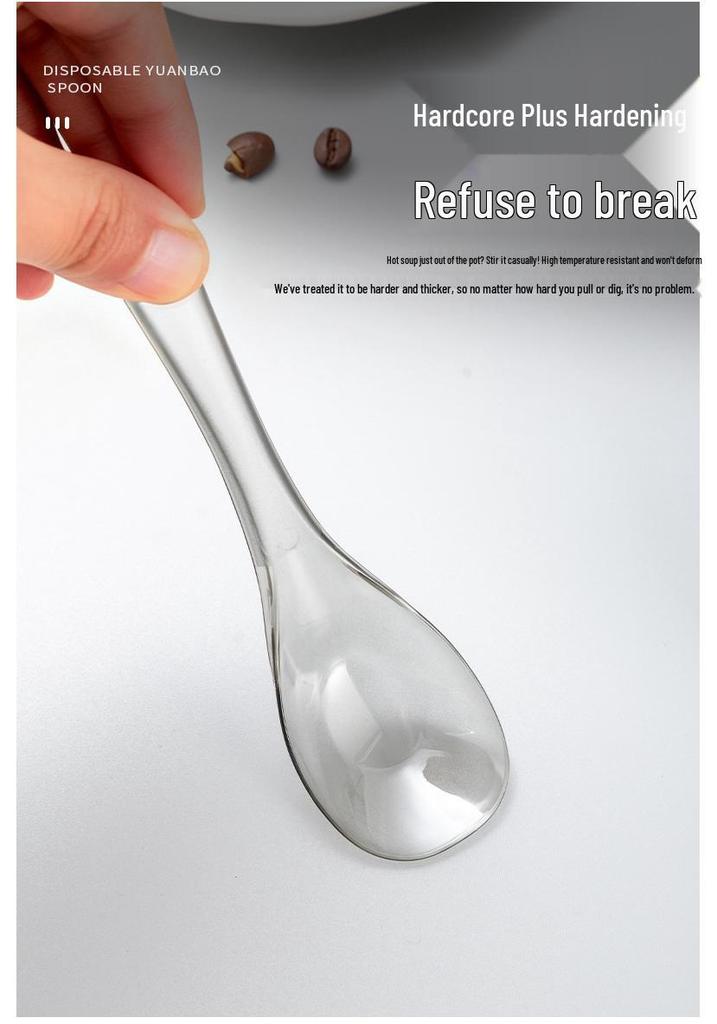 Large Thickened Disposable Plastic Spoon - Soup, Fast Food, Dessert, Ice Cream, and Rice