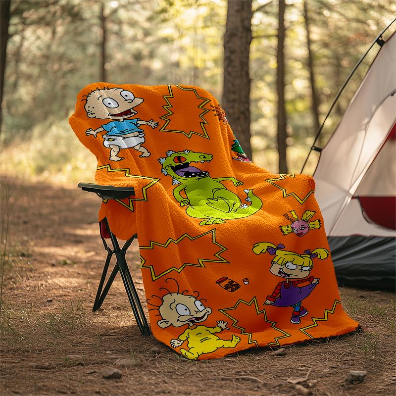 Rugrats Theme Printed Blanket - Perfect for Couch, Bed, Travel & Outdoor Use | Machine Washable, Cozy & Durable.