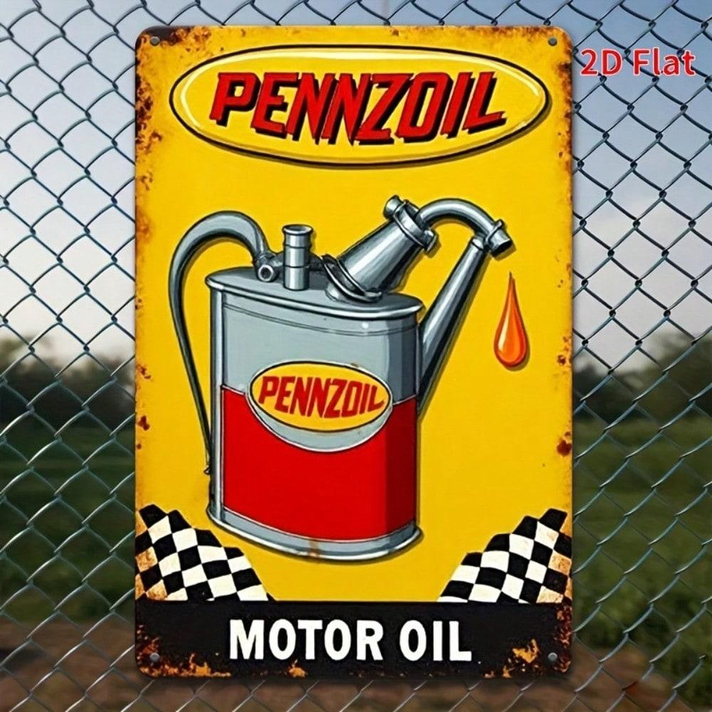 Vintage Pennzoil Motor Oil Metal Tin Sign Retro Wall Art Decor 8x12 Inch Durable Iron Garage Bar Home Decoration