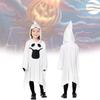 Bílý kostým Ducha pro děti s elegantními rukavicemi, ideální pro halloweenské oslavy