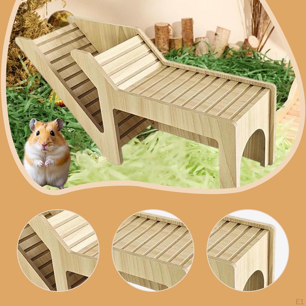 Hamster House and Habitat Small Pet Castle Home,Cage Accessories,Wood Animal Hideout Hut Play