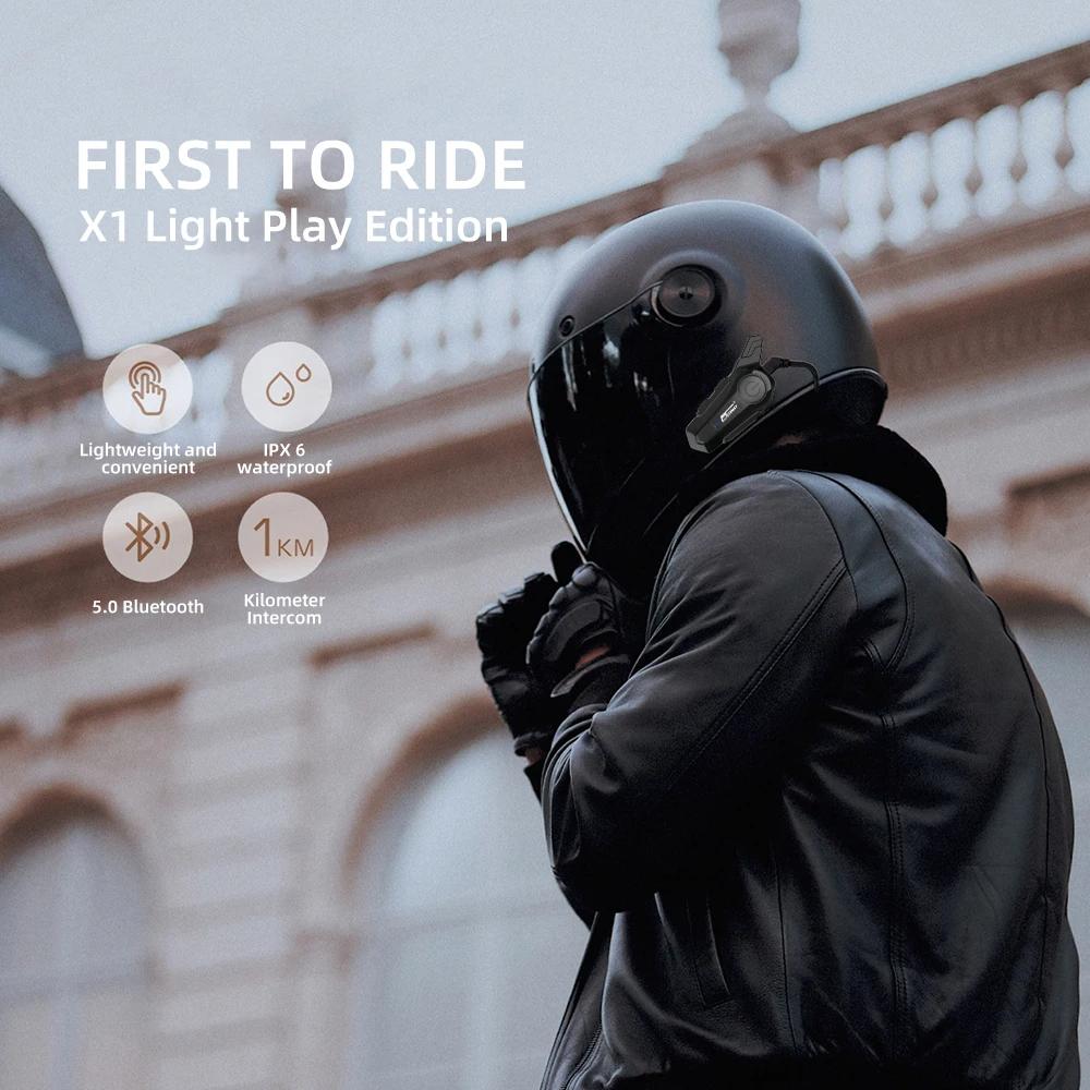 Bluetooth Hodetelefon Motorsykkelhjelm Intercom Headset 1000M For 2 Førere Intercomunicador Moto Trådløs Interfon Håndfri Anrop