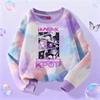 KPop Demon Hunters Long Sleeve Girls Trend Leisure Tops Anime Cartoon Spring Autumn Clothes Tie-dye Versatile Sweatshirt