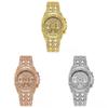 Mans Quartz Watch With Rhinestone Accents And Zinc Alloy Band For Casual Wear