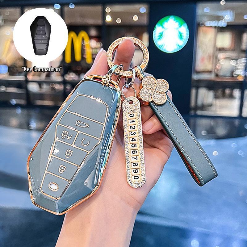Luxury Key Case for GAC AION V Z03 - Fashionable Buckle Shell Car Accessory