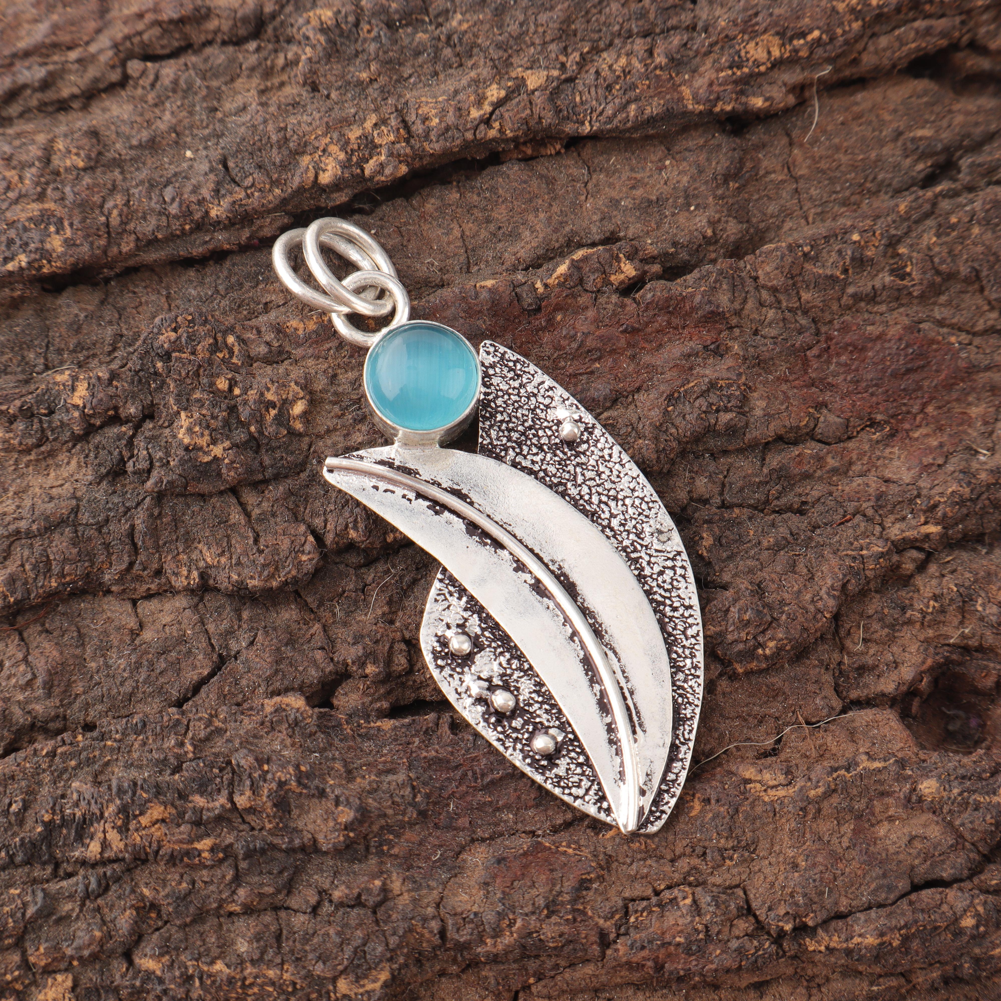 

Кулон с камнем «кошачий глаз» синего цвета, ювелирное изделие из серебра 925 пробы, кулон ручной работы, балансирующее ювелирное украшение, подарок для женщин 2.05 Inches синий