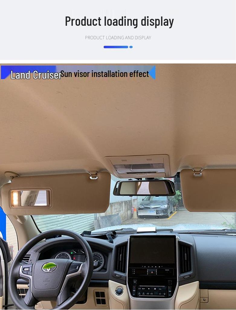 08-21 Land Cruiser Sun Visor Sunshade Front Windshield Makeup Mirror with Light