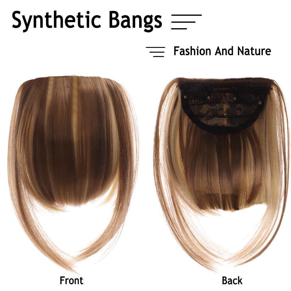 Nowe ładne dziewczyny do przedłużania włosów grzywka prosta peruka kawałek klip na klips z przodu włosy grzywka peruki syntetyczne niewidoczne grzywki czarny brązowy