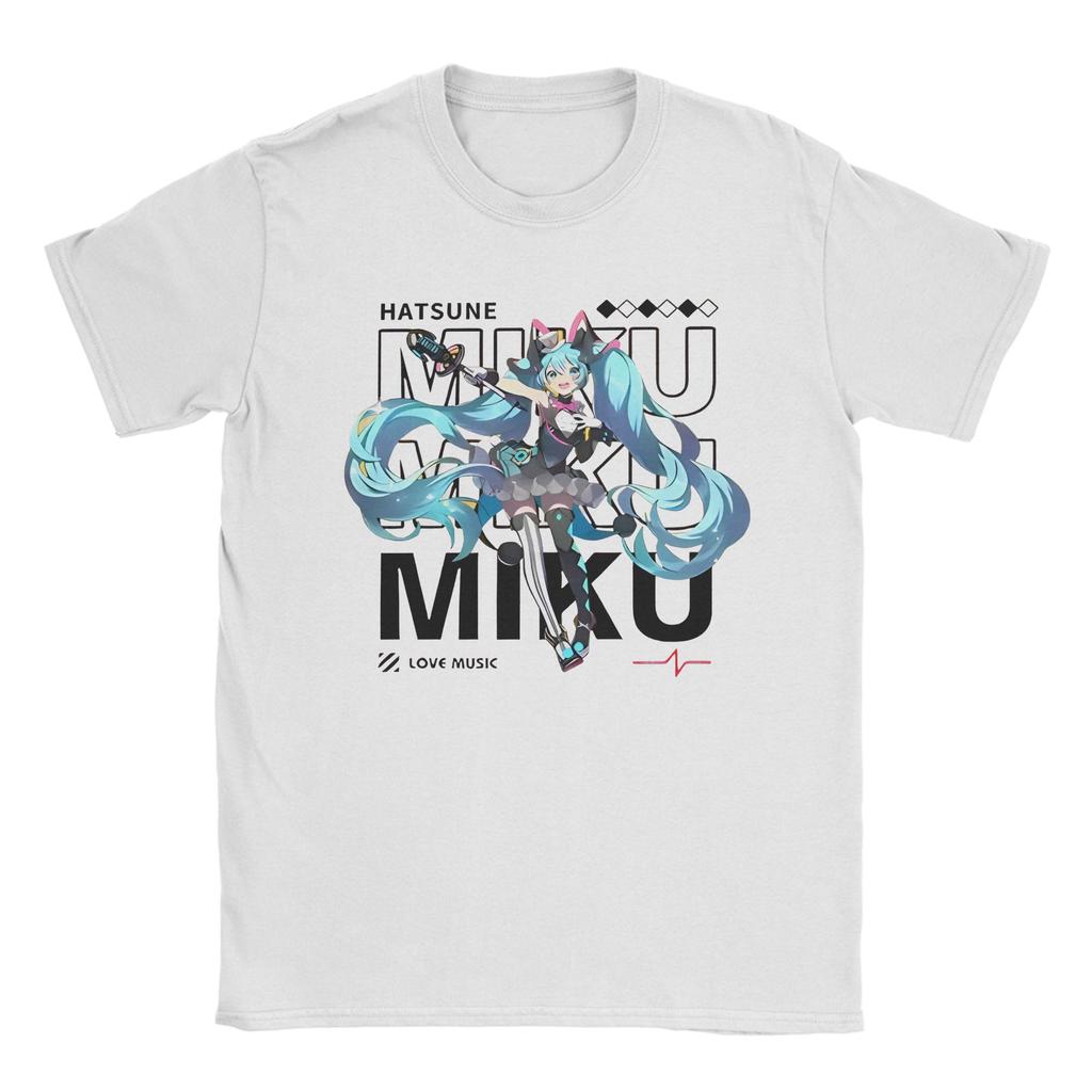 Men Women Hatsunes Mikus   Anime T Shirts  100% Cotton Tops Casual Short Sleeve Round Collar Tees Original T-Shirts