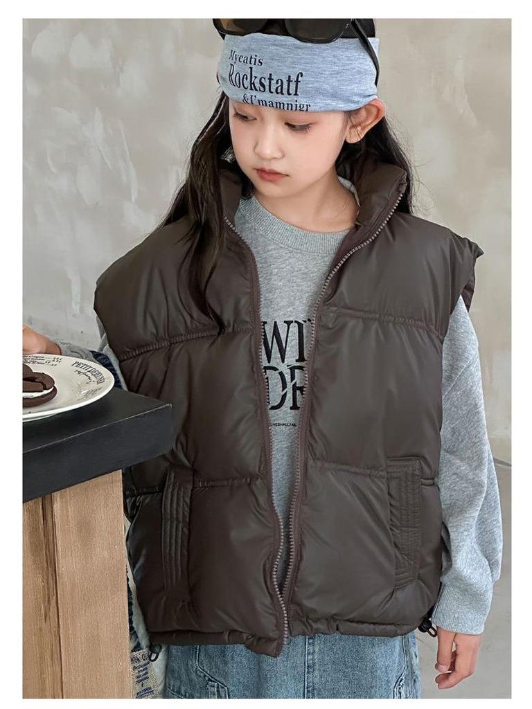 Kinder Wasserdichte Warme Weste: Herbst/Winter Dickes Lammfell Ärmellose Jacke mit Stehkragen für Jungen und Mädchen.