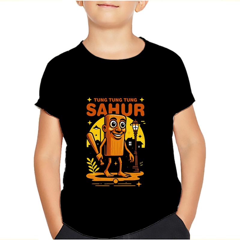 Tung Tung Tung Sahur Meme T-Shirts Bombardiro Crocodilo Kids Boys Girls Tee Tralalero Tralala Short Sleeve T Shirts Tops