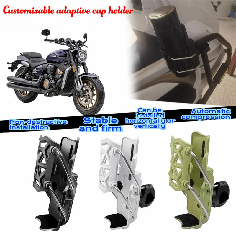Self Adjusting Cup Holder for Motorcycle Bike Universal Rotatable No-Drilling Cycling Bottle Drink Mount Holder